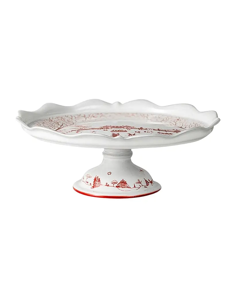 Juliska Country Estate Winter Frolic Ruby Cake Stand
