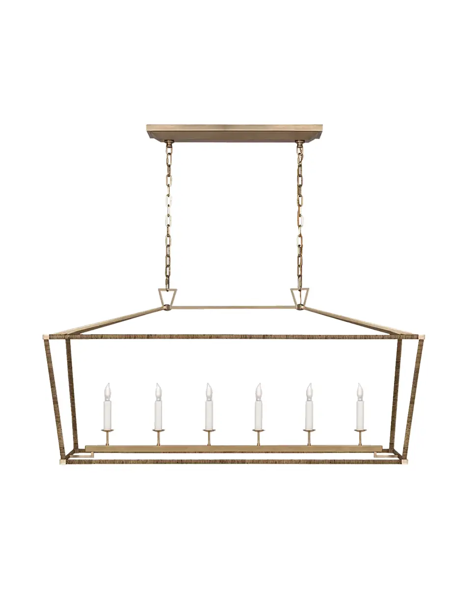 Visual Comfort Signature Darlana Rattan-Wrapped Linear Lantern by Chapman & Myers | Thumbnail 2