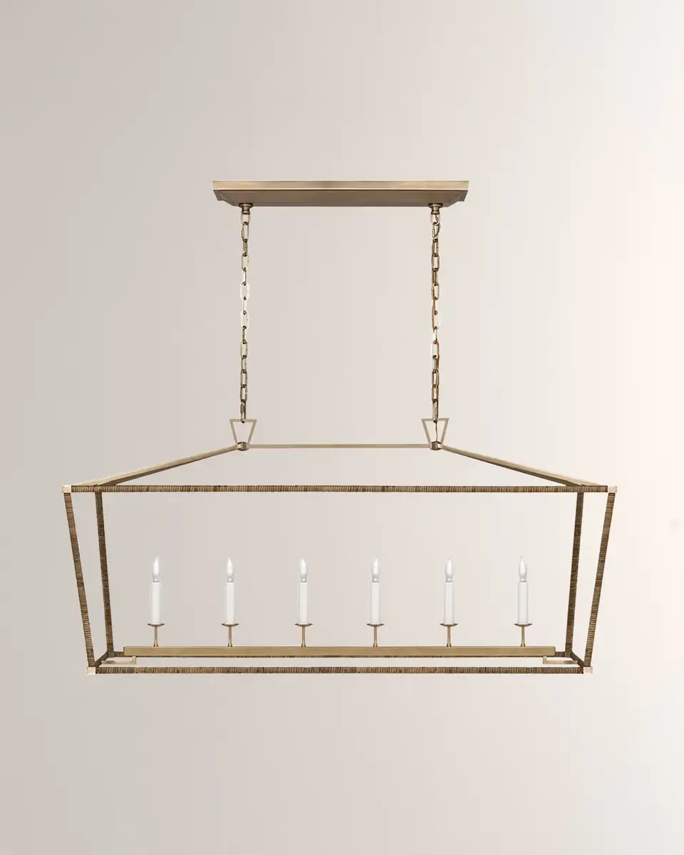 Visual Comfort Signature Darlana Rattan-Wrapped Linear Lantern by Chapman & Myers | Thumbnail 3
