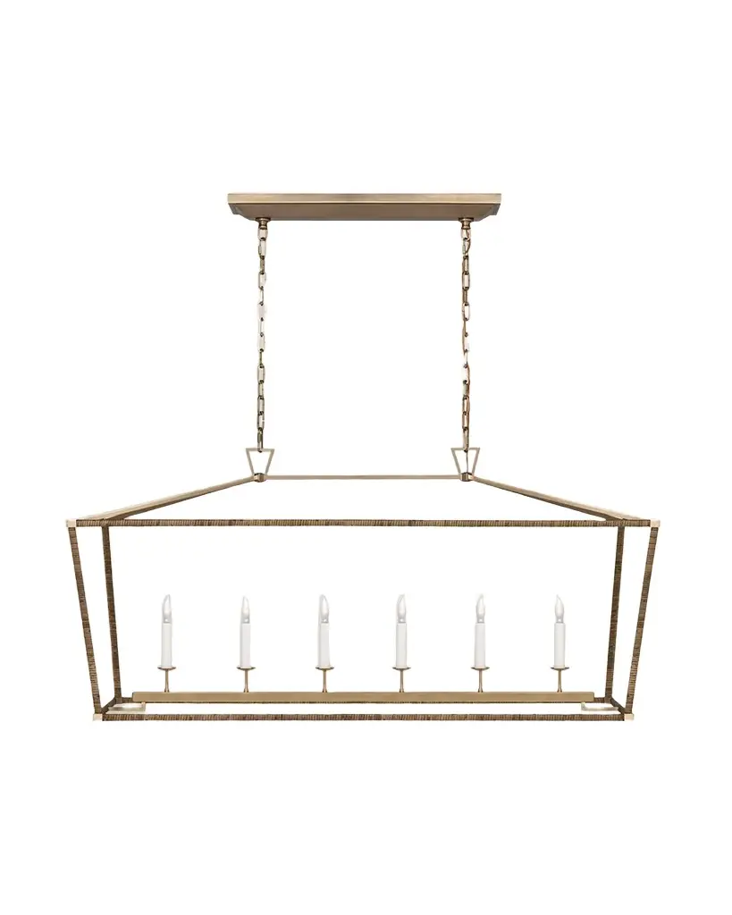 Darlana Rattan-Wrapped Linear Lantern by Chapman & Myers Darlana Rattan-Wrapped Linear Lantern by Chapman & Myers