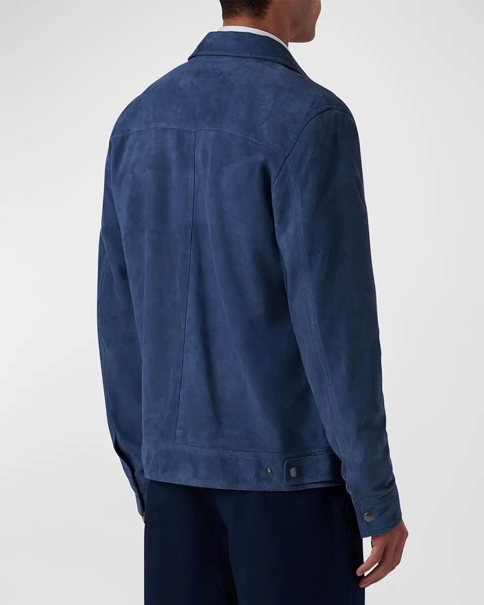 Bugatchi Men's Suede Zip Bomber Jacket | Thumbnail 4