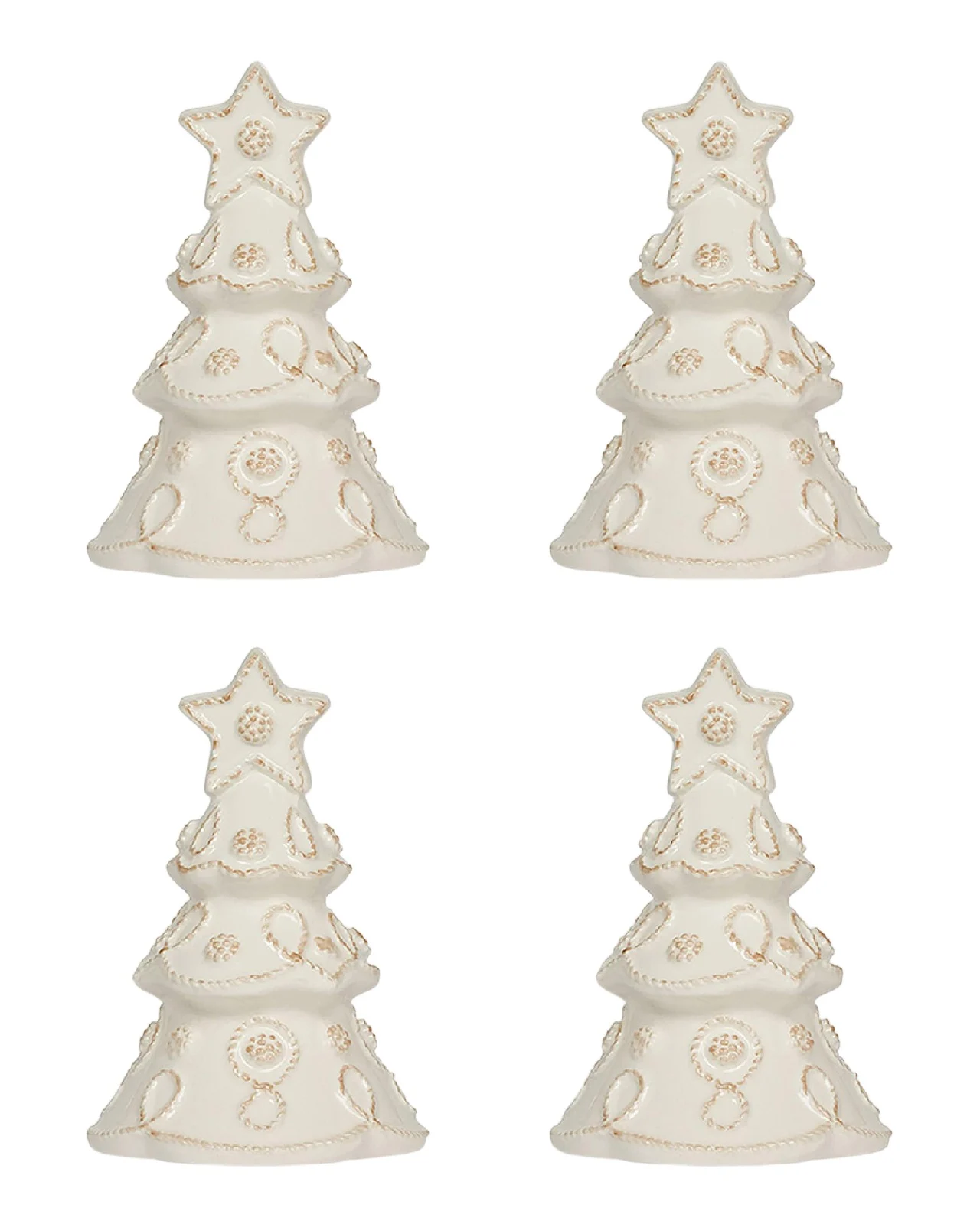Juliska Berry and Thread North Pole Tree Place Card Holder, Set of 4 White