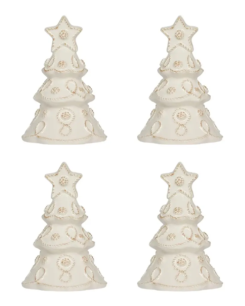 Juliska Berry and Thread North Pole Tree Place Card Holder, Set of 4 White