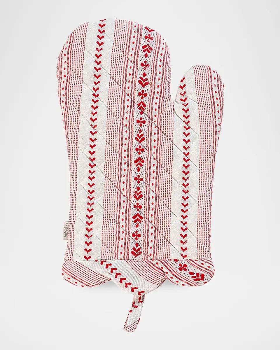 Juliska Villa Stripe Ruby Oven Mitt and Pot Holder 2pc Set | Thumbnail 2 Juliska Villa Stripe Ruby Oven Mitt and Pot Holder 2pc Set | Thumbnail 2