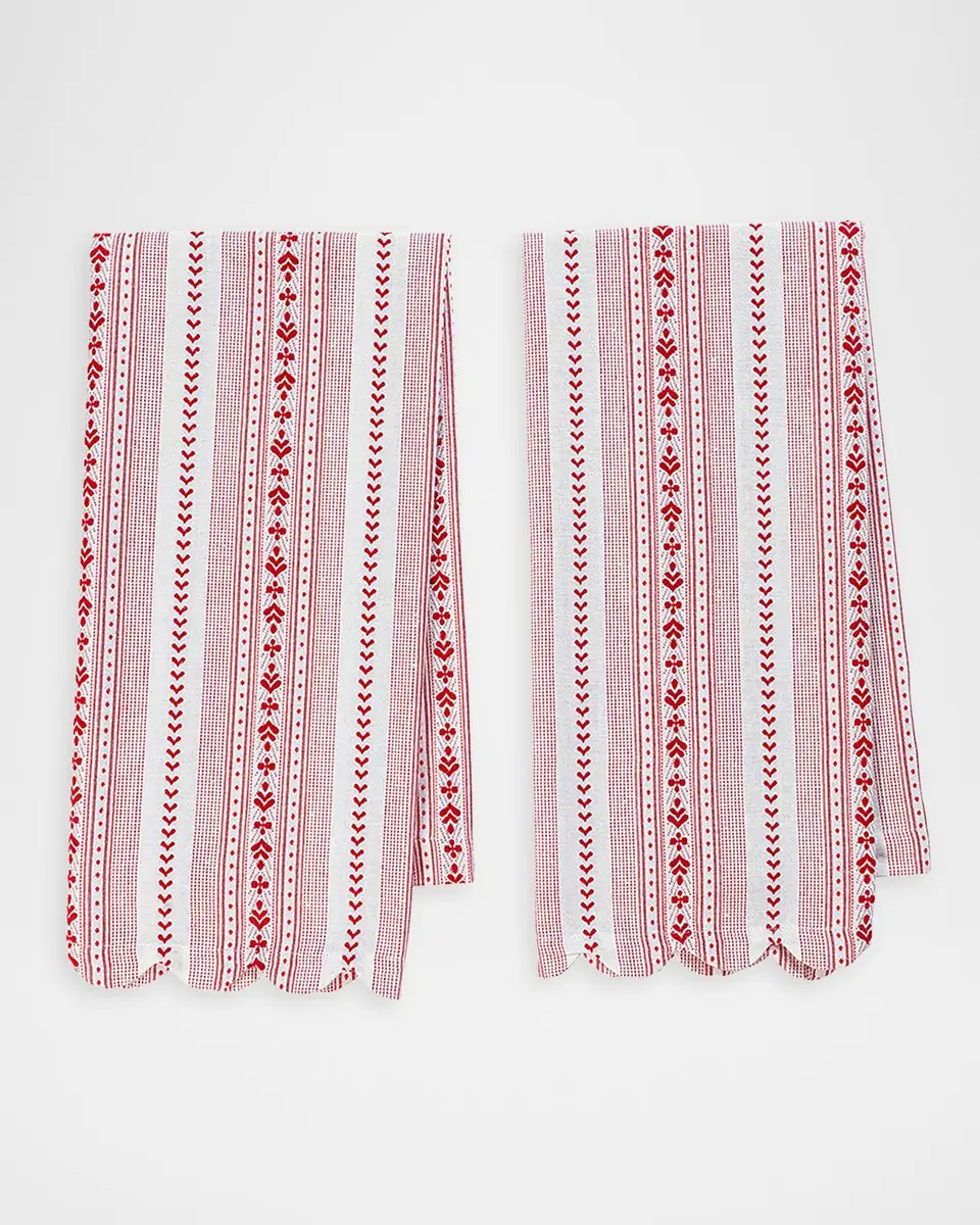 Juliska Villa Stripe Ruby Kitchen Towel, Set of 2 | Thumbnail 2 Juliska Villa Stripe Ruby Kitchen Towel, Set of 2 | Thumbnail 2
