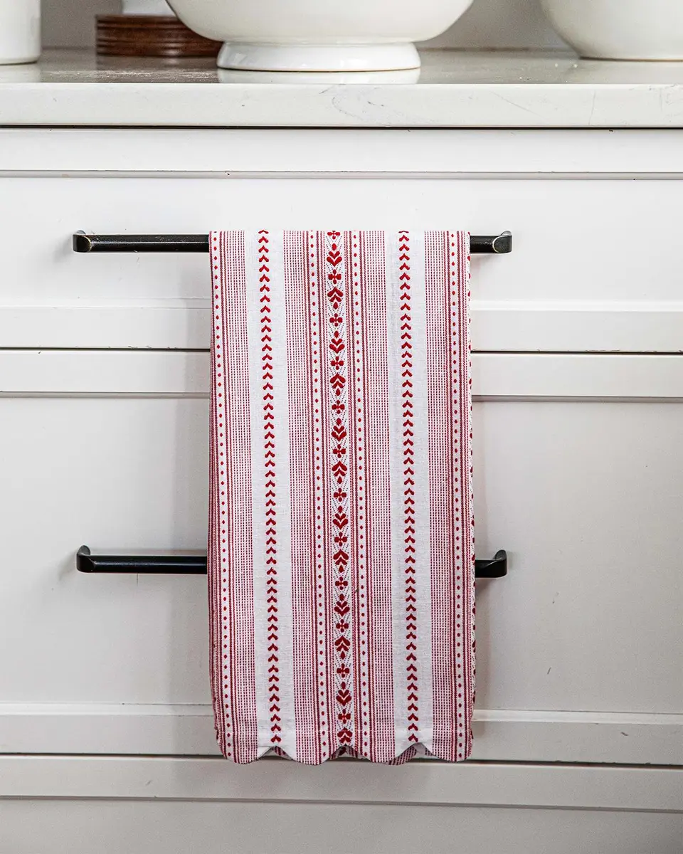 Juliska Villa Stripe Ruby Kitchen Towel, Set of 2 | Thumbnail 3 Juliska Villa Stripe Ruby Kitchen Towel, Set of 2 | Thumbnail 3