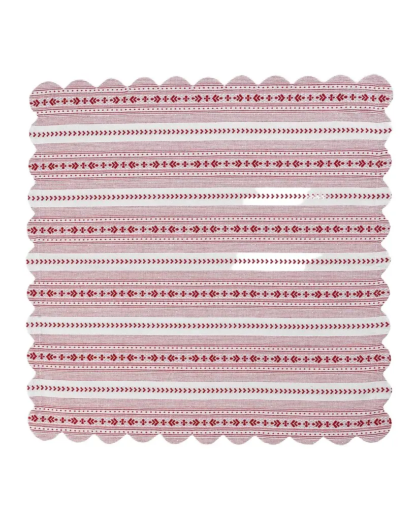 Juliska Villa Stripe Ruby 52" Square Tablecloth