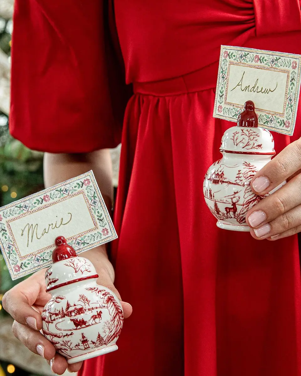 Juliska Country Estate Winter Frolic Ruby Ginger Jar Place Card Holder | Thumbnail 3 Juliska Country Estate Winter Frolic Ruby Ginger Jar Place Card Holder | Thumbnail 3