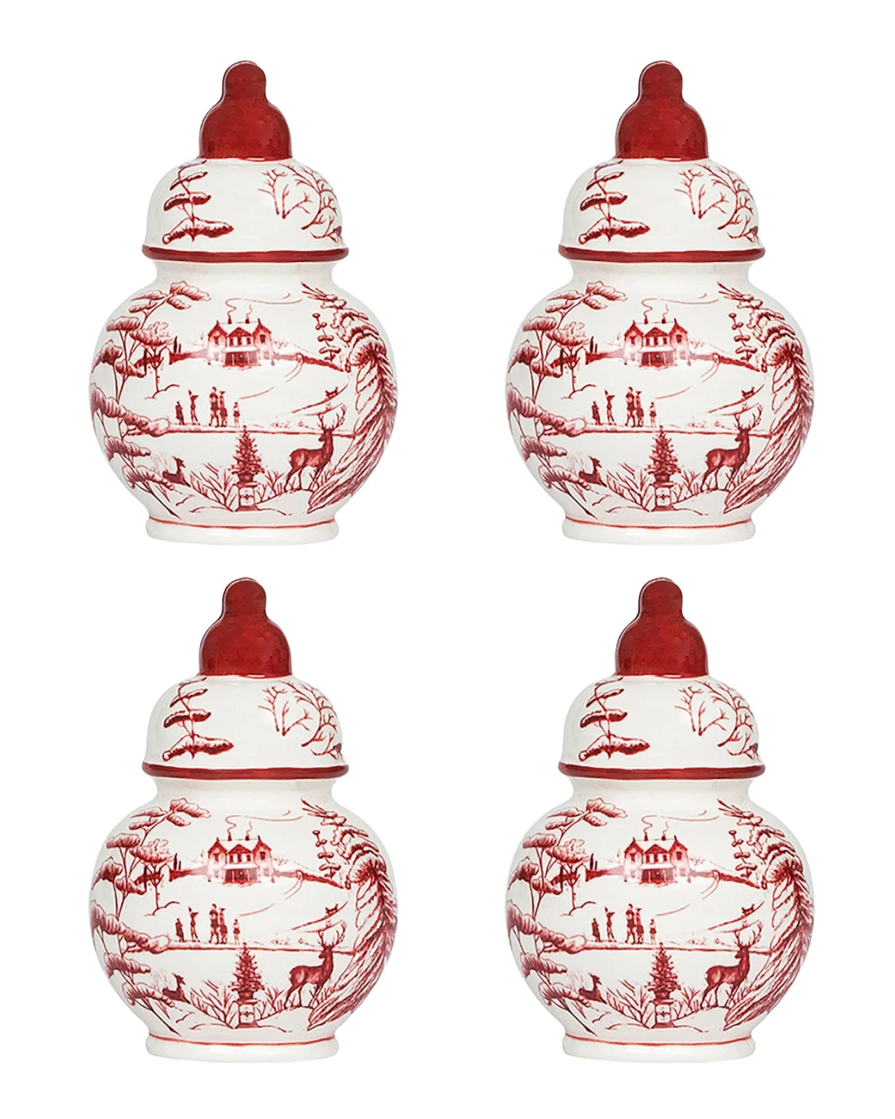 Juliska Country Estate Winter Frolic Ruby Ginger Jar Place Card Holder