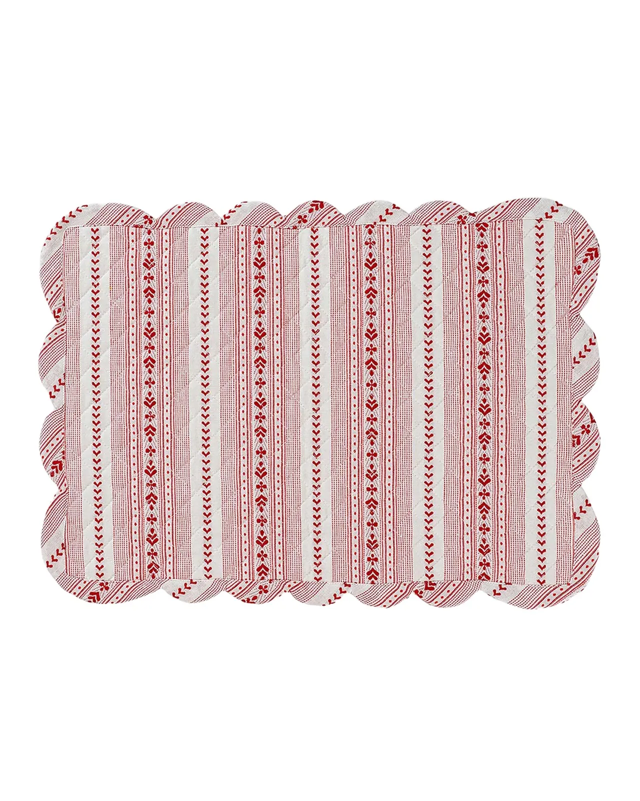 Juliska Villa Stripe Quilted Red Placemats, Set of 4