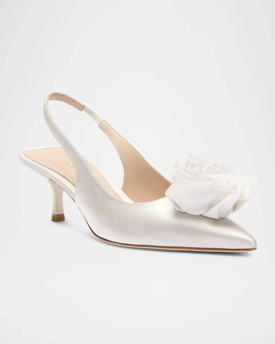 Stuart Weitzman 50mm Paloma Floral Satin Slingback Pumps | Thumbnail 2 Stuart Weitzman 50mm Paloma Floral Satin Slingback Pumps | Thumbnail 2