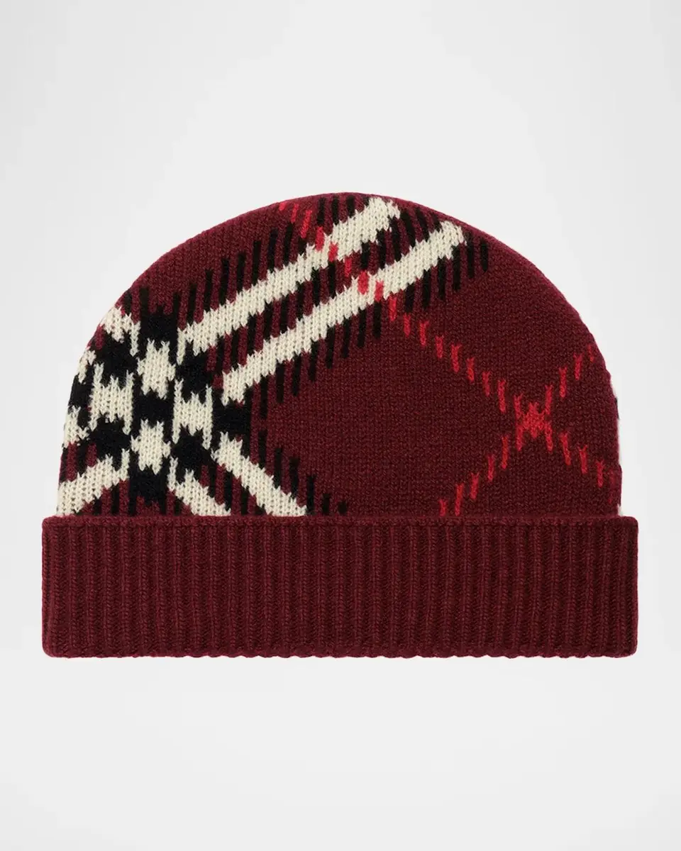 Burberry Check Cashmere Knit Beanie | Thumbnail 2