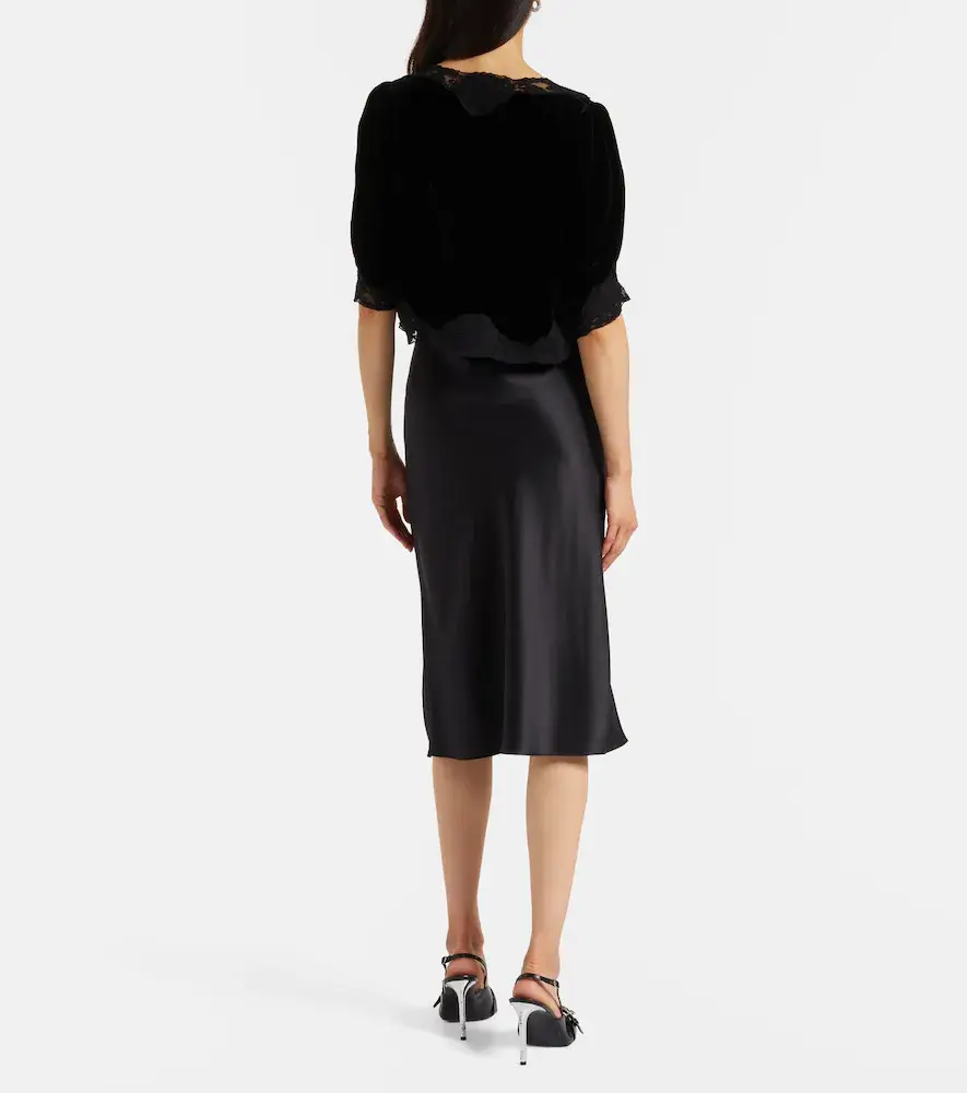 Rixo Ursula lace-trimmed velvet top | Thumbnail 4 Rixo Ursula lace-trimmed velvet top | Thumbnail 4