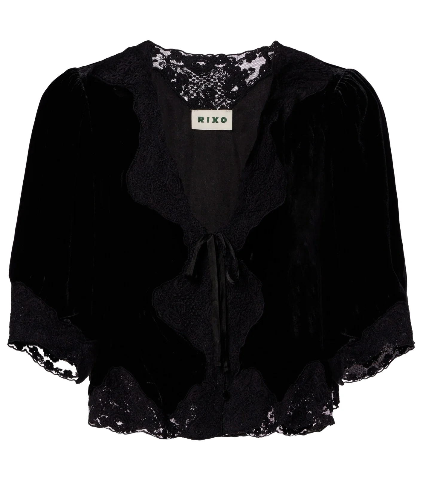 Ursula lace-trimmed velvet top Ursula lace-trimmed velvet top