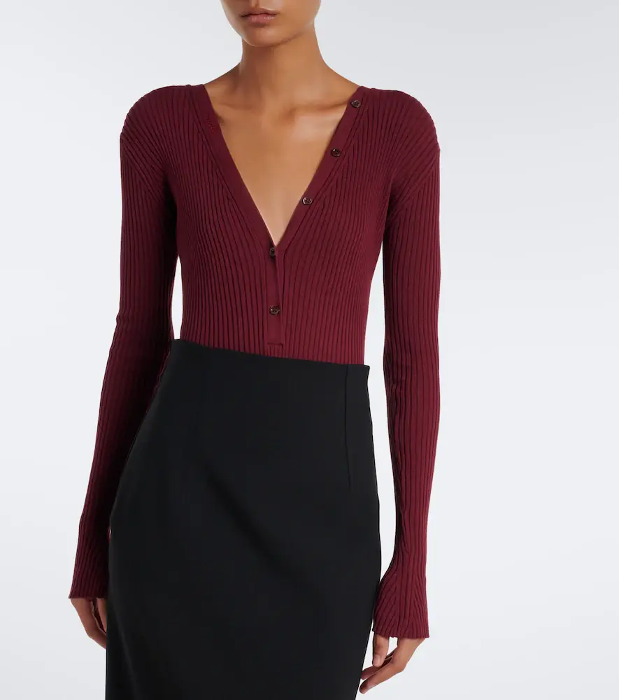 Mugler Ribbed-knit cotton bodysuit | Thumbnail 7 Mugler Ribbed-knit cotton bodysuit | Thumbnail 7