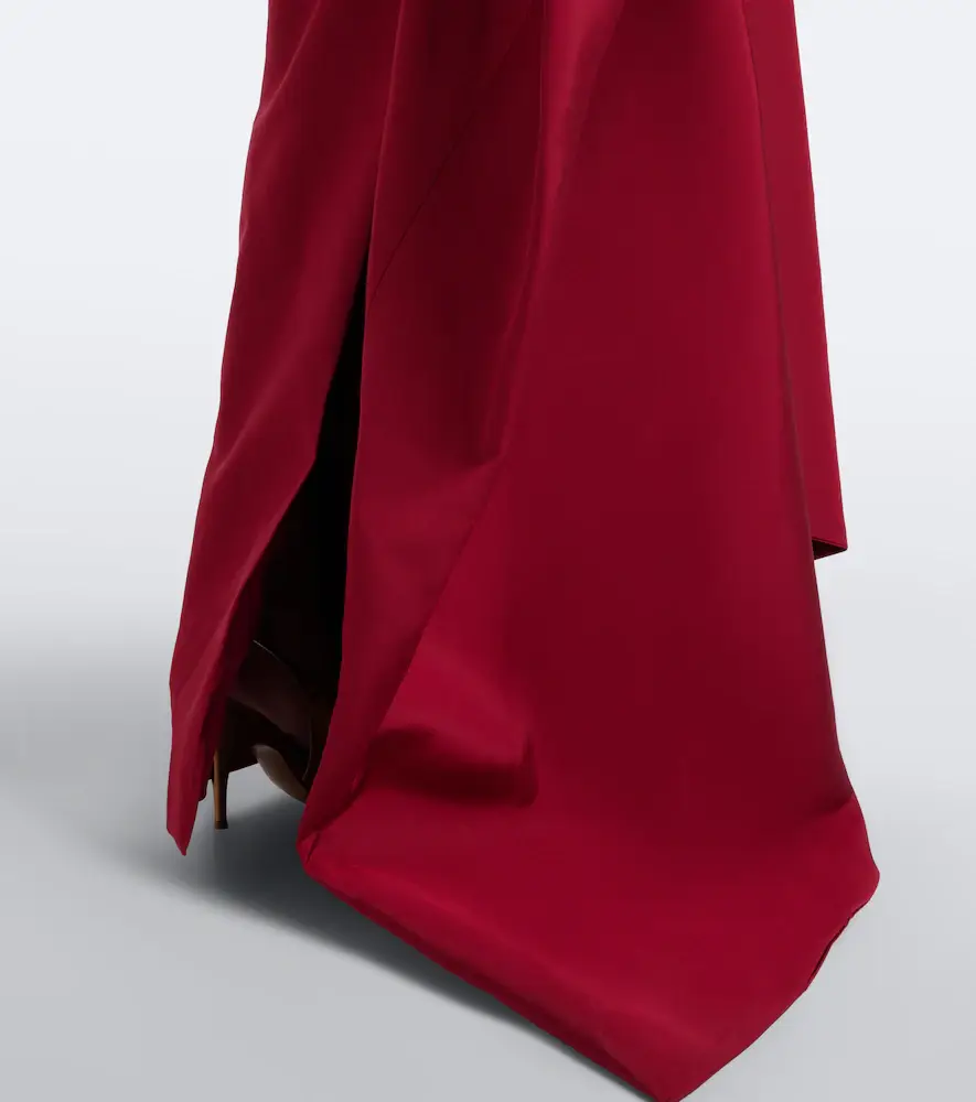 MONIQUE LHUILLIER Asymmetric draped silk bustier gown | Thumbnail 3