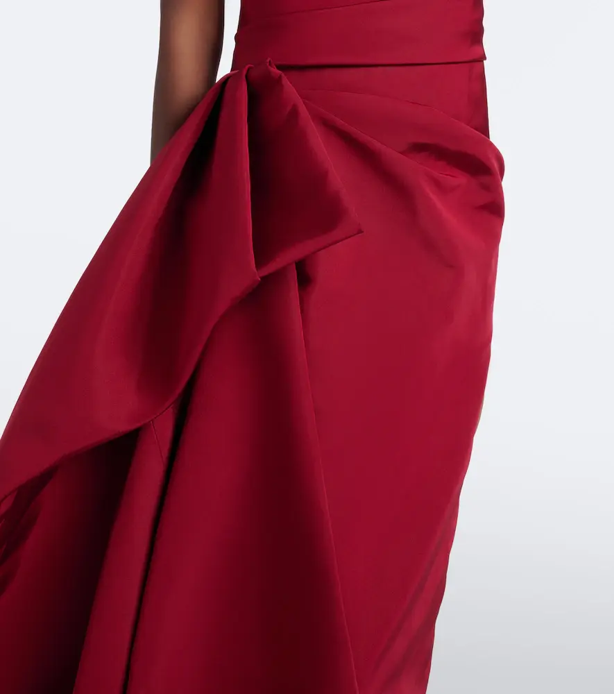 MONIQUE LHUILLIER Asymmetric draped silk bustier gown | Thumbnail 4