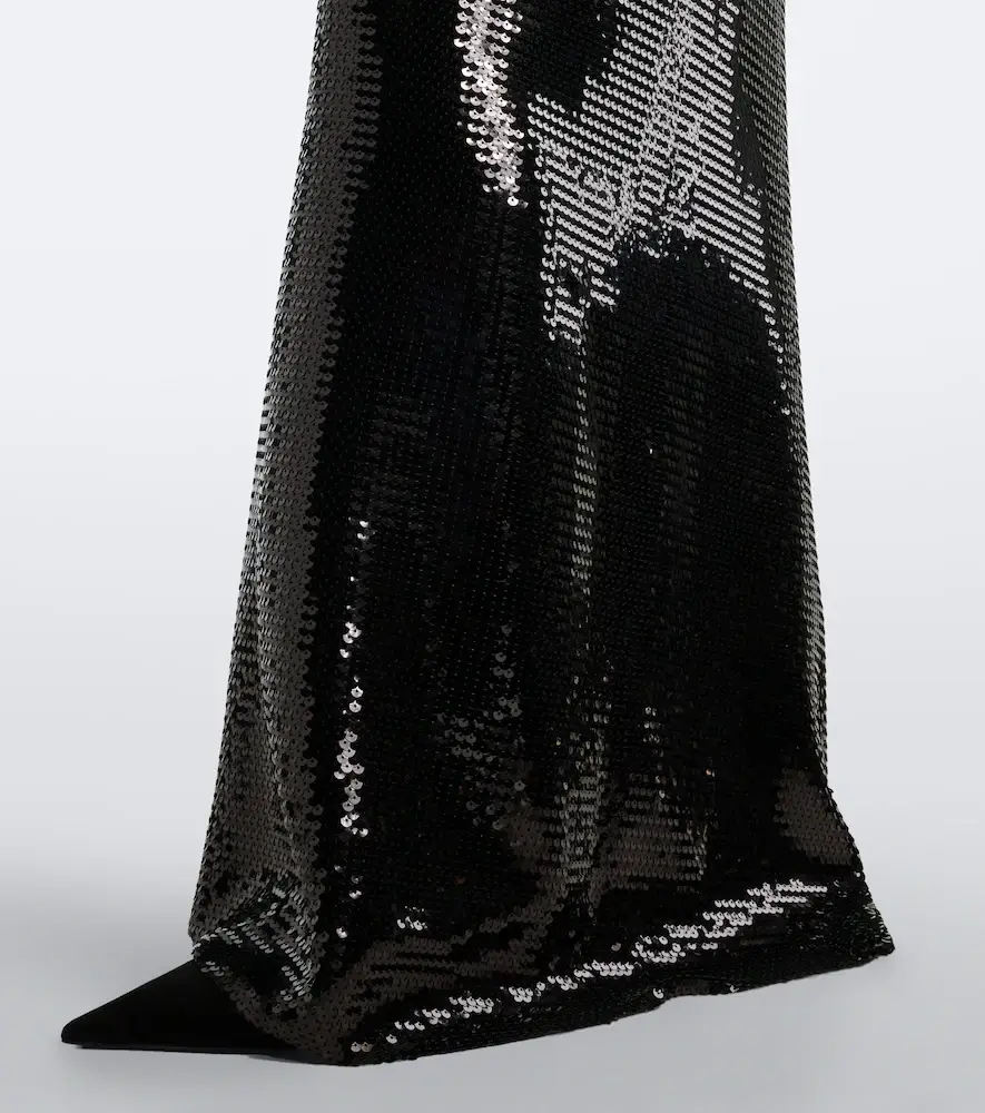 MONIQUE LHUILLIER Sequined velvet-paneled gown | Thumbnail 5