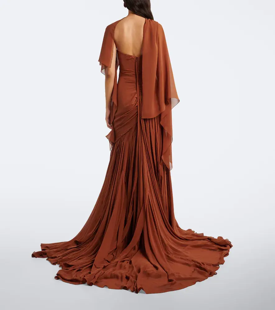 Marmar Halim Draped georgette bustier gown | Thumbnail 3