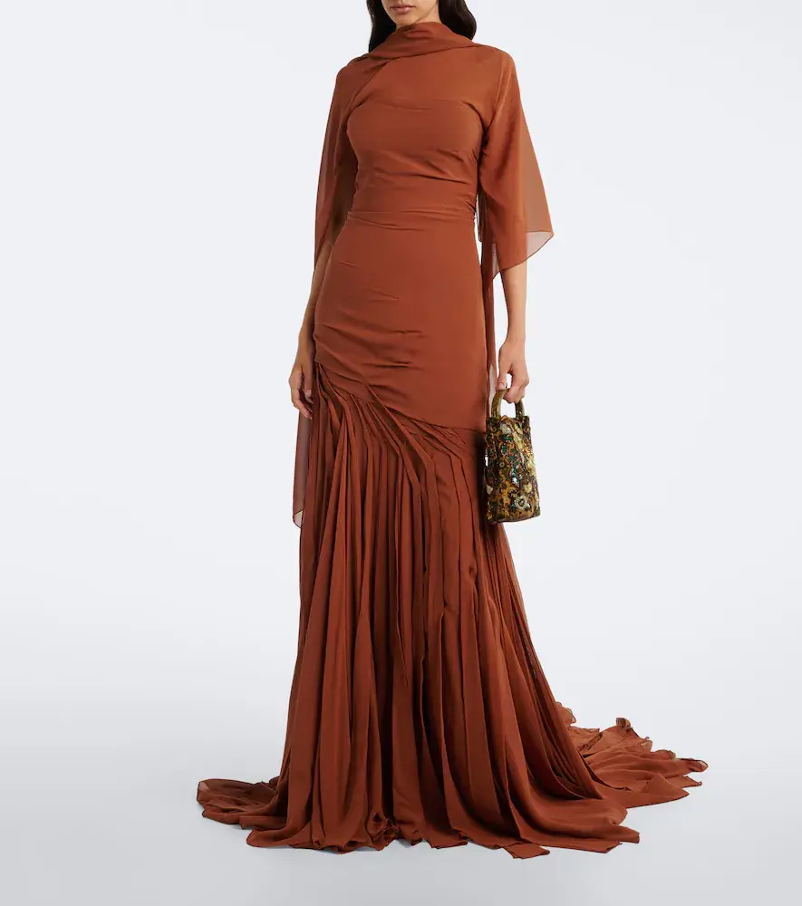 Marmar Halim Draped georgette bustier gown | Thumbnail 6