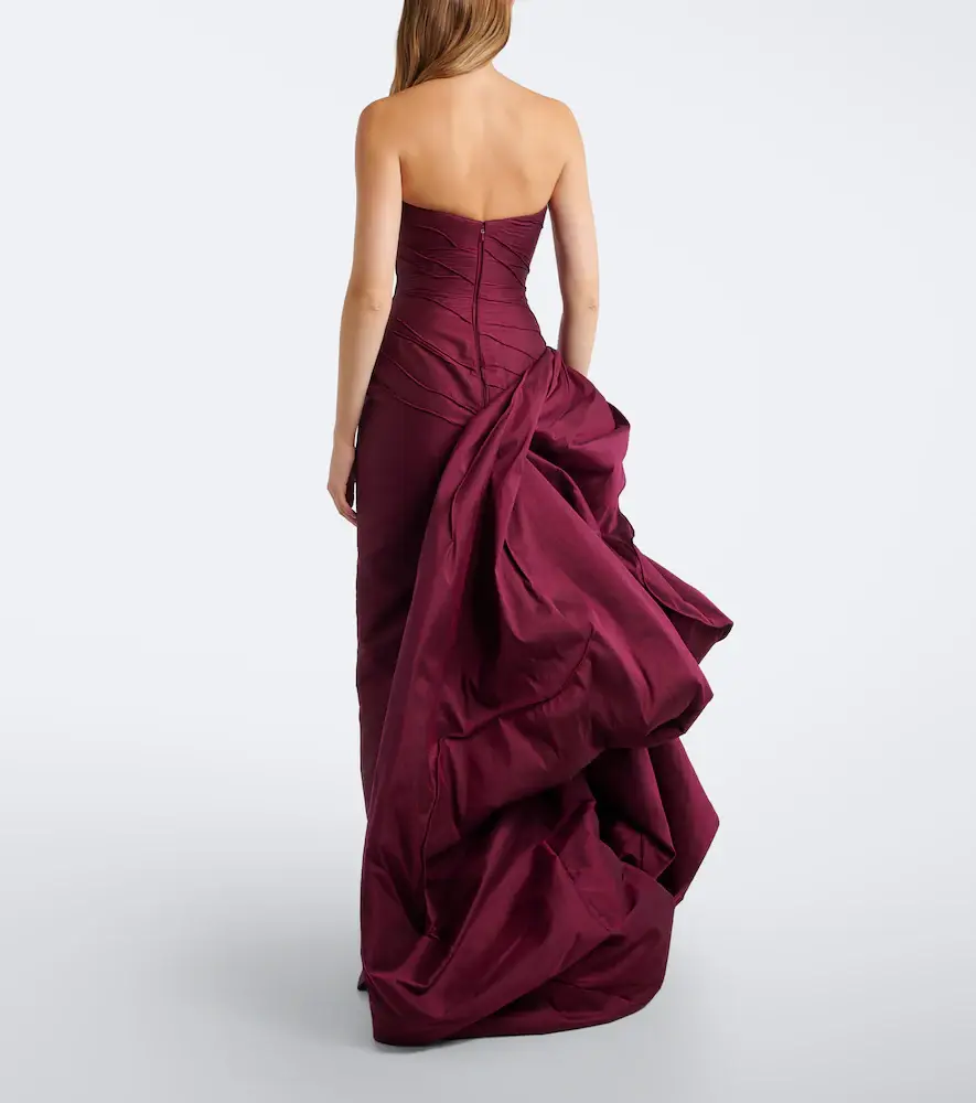 Marmar Halim Draped taffeta bustier gown | Thumbnail 4 Marmar Halim Draped taffeta bustier gown | Thumbnail 4