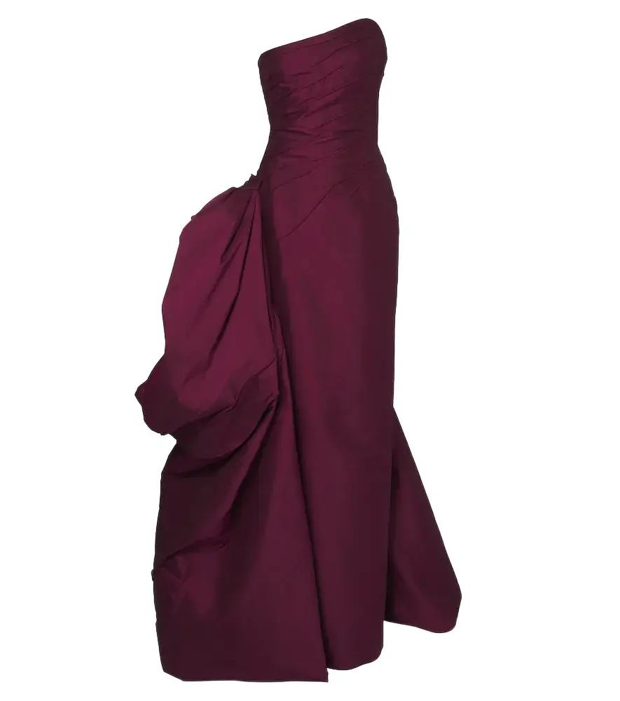 Marmar Halim Draped taffeta bustier gown