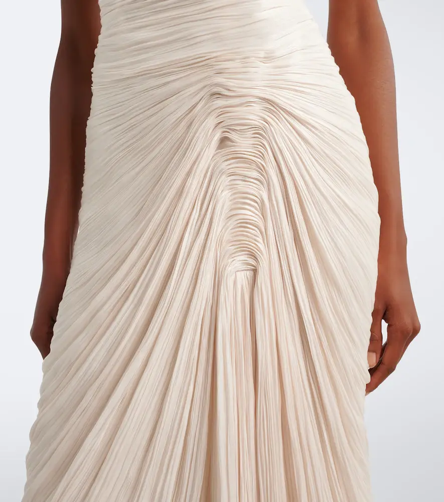 Marmar Halim Pleated satin gown | Thumbnail 3