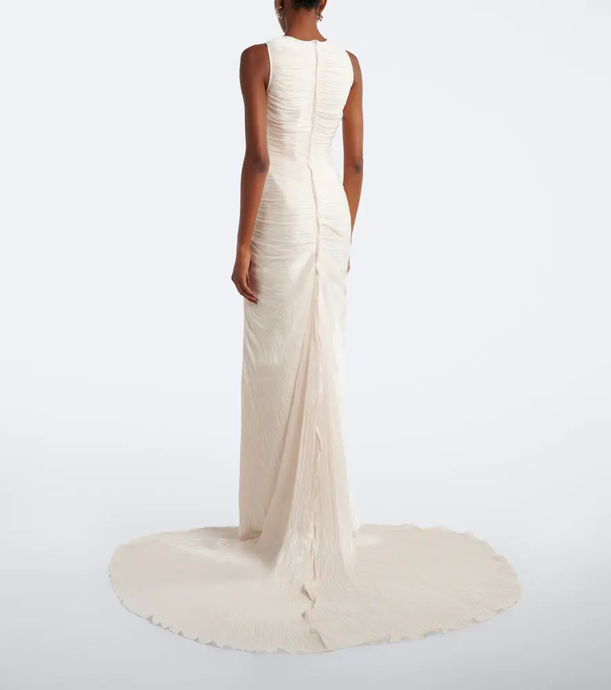 Marmar Halim Pleated satin gown | Thumbnail 6