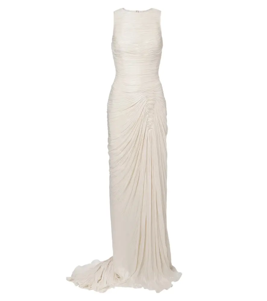 Pleated satin gown Pleated satin gown