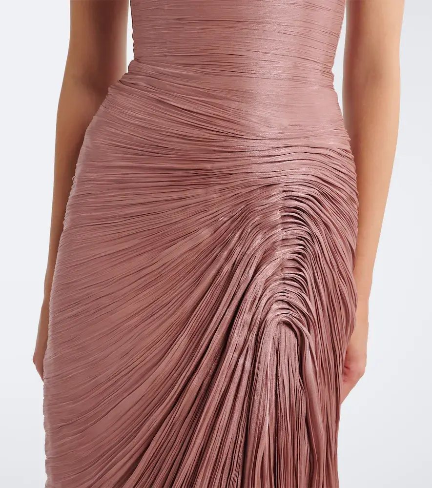 Marmar Halim Pleated satin gown | Thumbnail 3