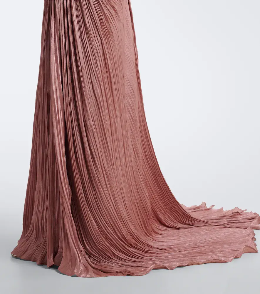 Marmar Halim Pleated satin gown | Thumbnail 4