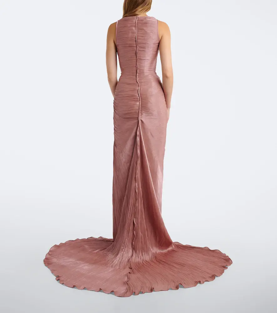 Marmar Halim Pleated satin gown | Thumbnail 6