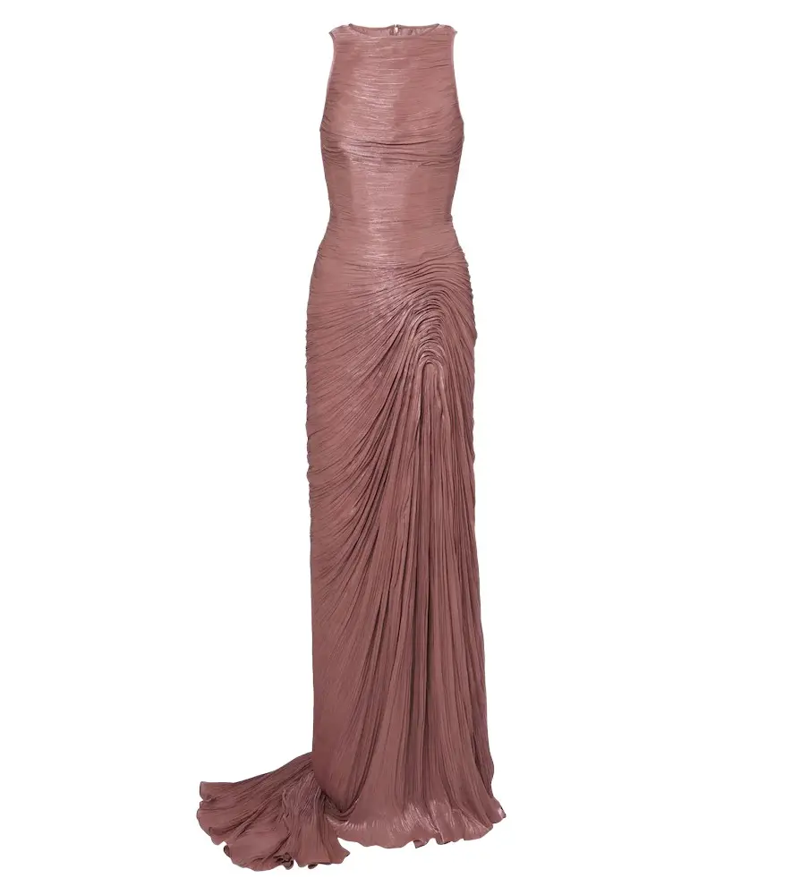 Pleated satin gown Pleated satin gown