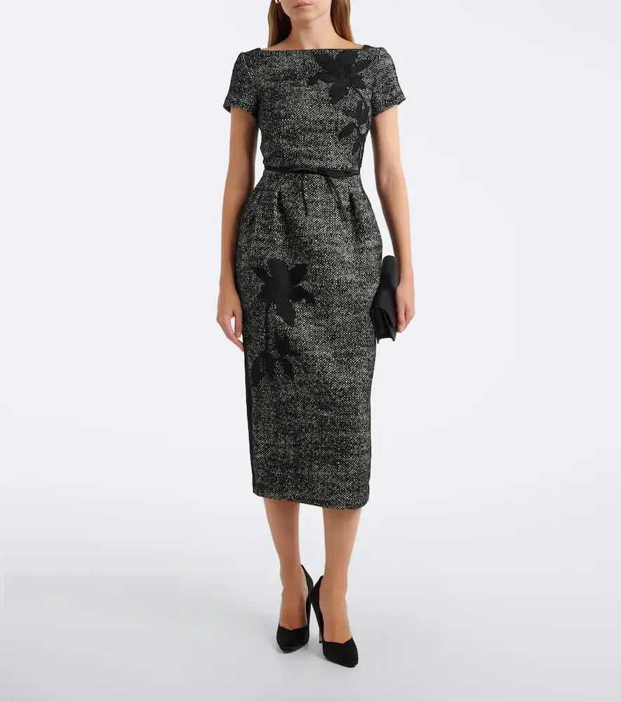 Erdem Embroidered wool-blend midi dress | Thumbnail 4