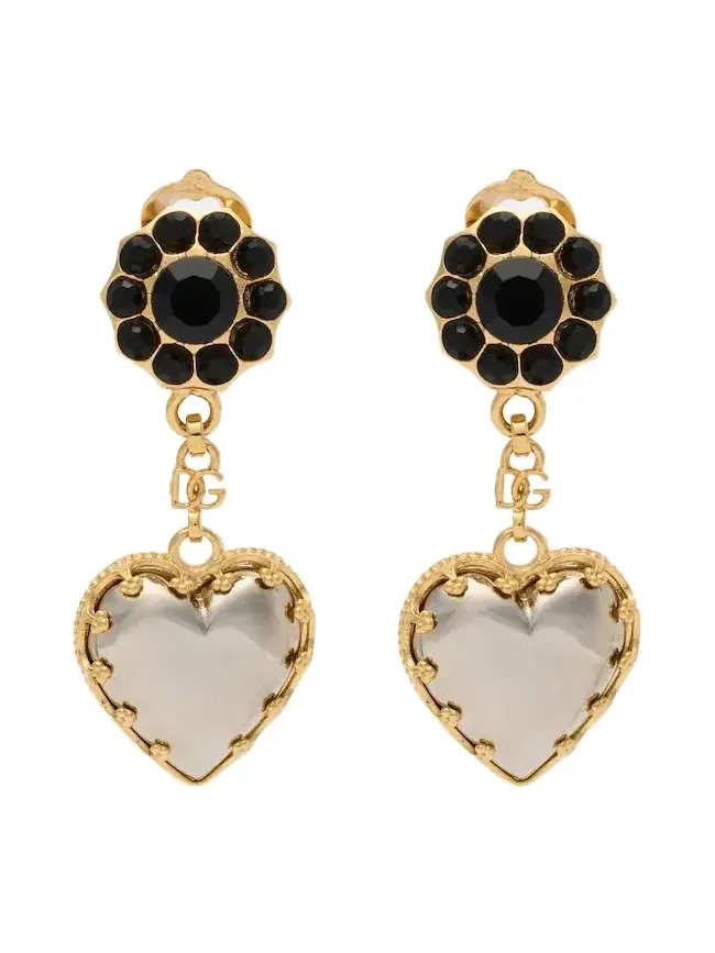 Sacro Cuore embellished clip-on earrings