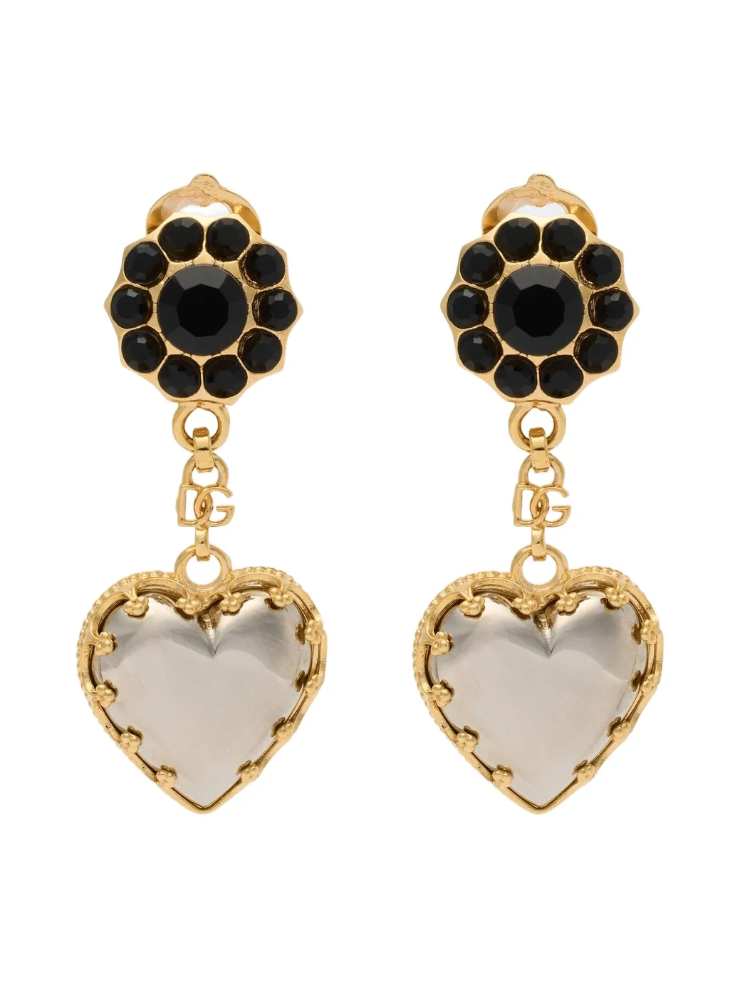 Sacro Cuore embellished clip-on earrings Sacro Cuore embellished clip-on earrings