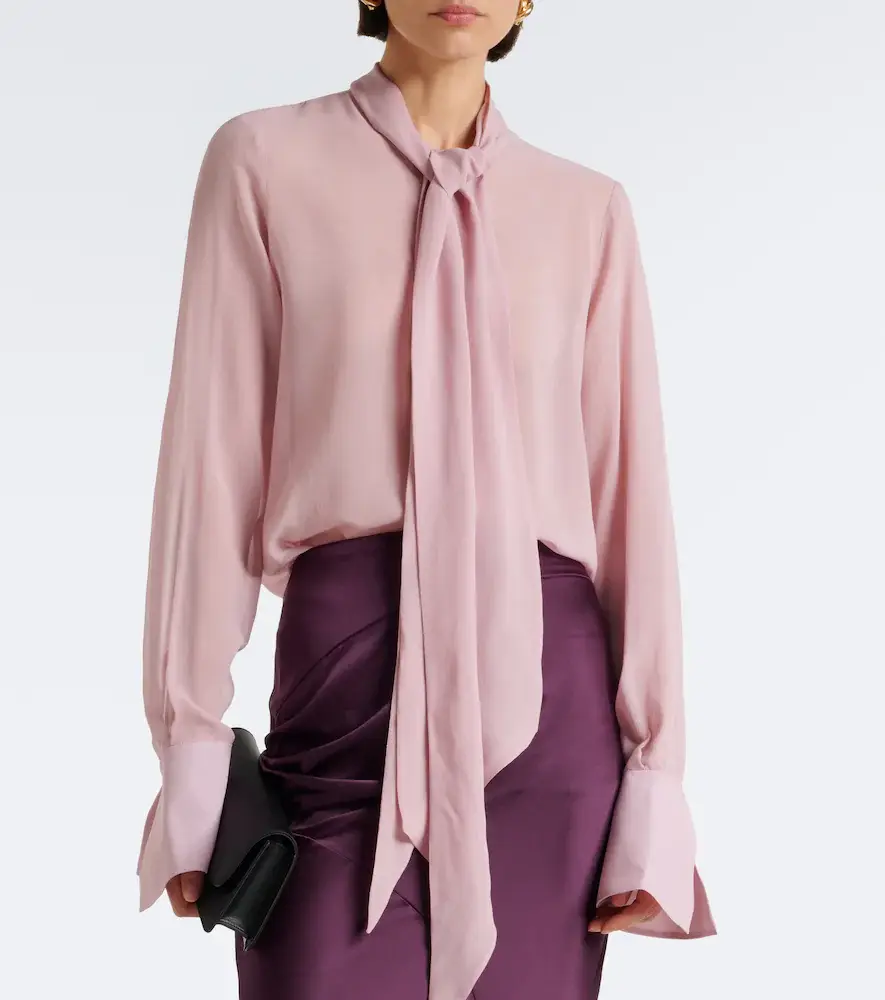 Nina Ricci Tie-neck silk blouse | Thumbnail 3 Nina Ricci Tie-neck silk blouse | Thumbnail 3
