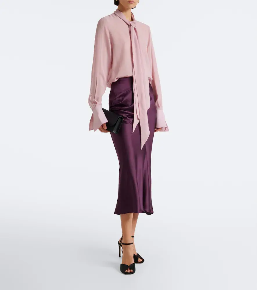 Nina Ricci Tie-neck silk blouse | Thumbnail 4 Nina Ricci Tie-neck silk blouse | Thumbnail 4
