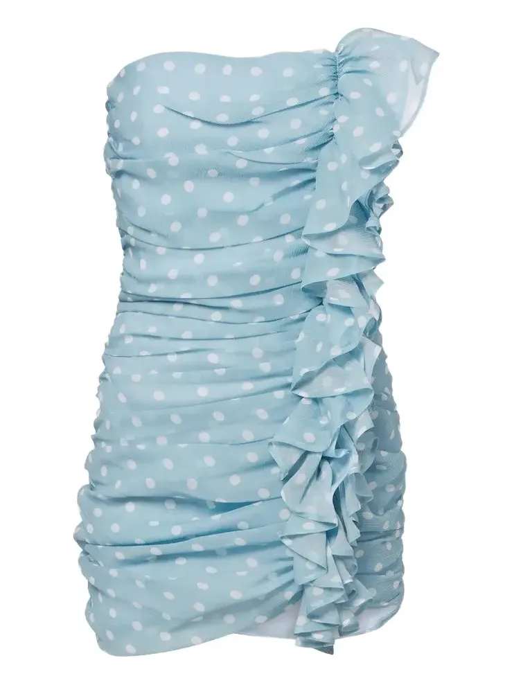 Nina Ricci Polka-dot silk bustier dress