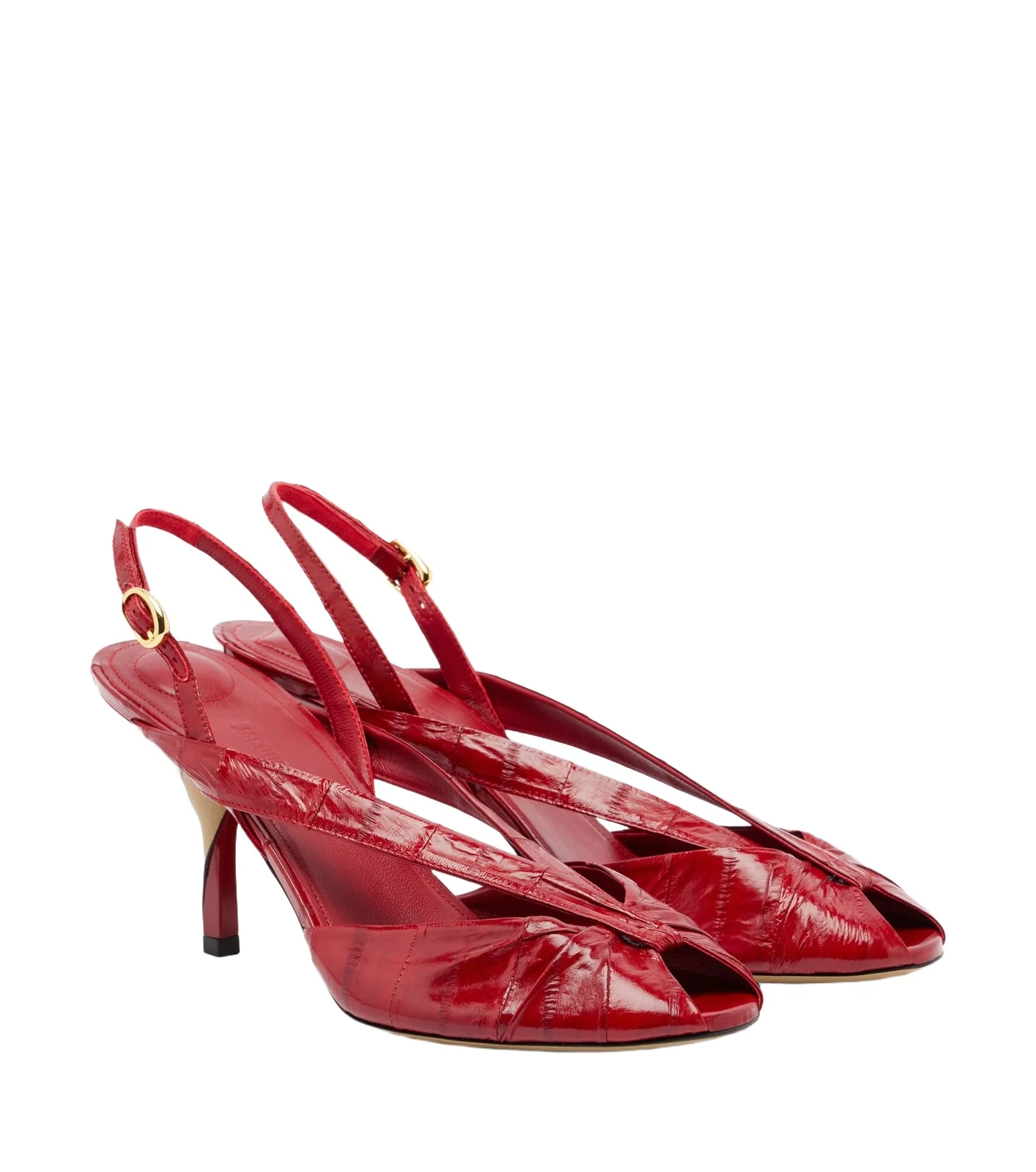 Poisson leather peep-toe pumps Poisson leather peep-toe pumps