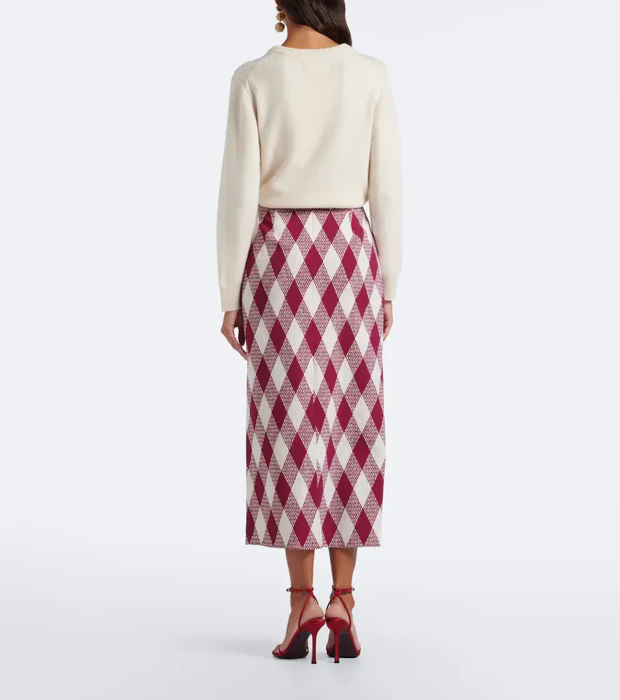 Oscar de la Renta Argyle wool-blend pencil skirt | Thumbnail 3 Oscar de la Renta Argyle wool-blend pencil skirt | Thumbnail 3