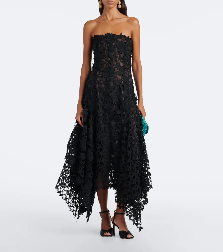 Oscar de la Renta Lace asymmetric gown | Thumbnail 2 Oscar de la Renta Lace asymmetric gown | Thumbnail 2