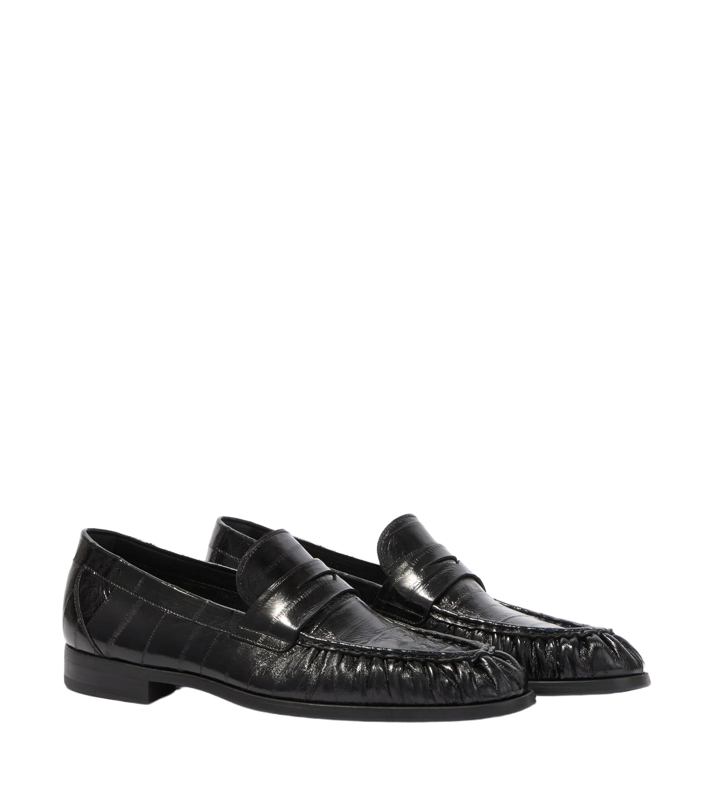 Eel leather penny loafers