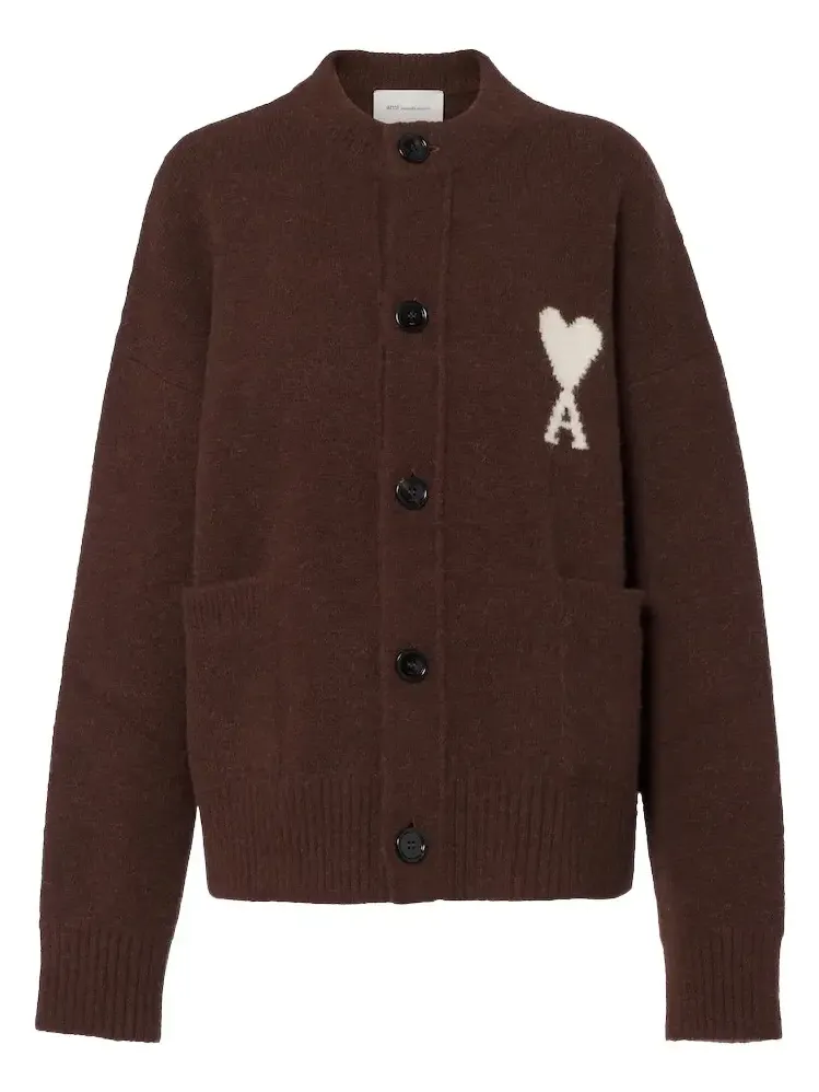 AMI PARIS Ami De Coeur alpaca and wool-blend cardigan