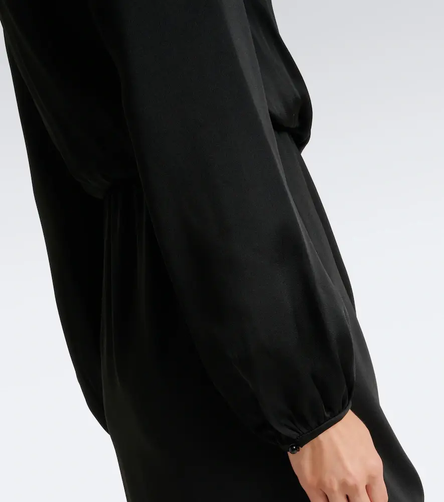 Max Mara Elegante draped satin midi dress | Thumbnail 4 Max Mara Elegante draped satin midi dress | Thumbnail 4