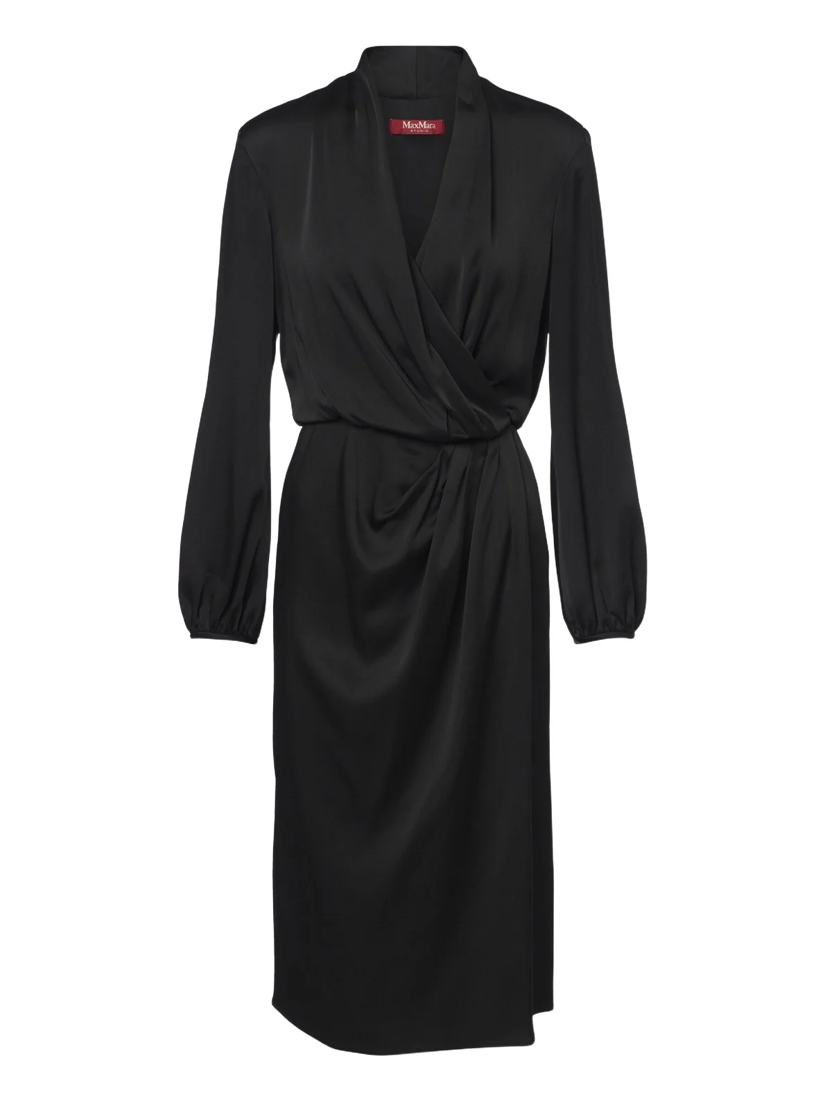 Max Mara Elegante draped satin midi dress