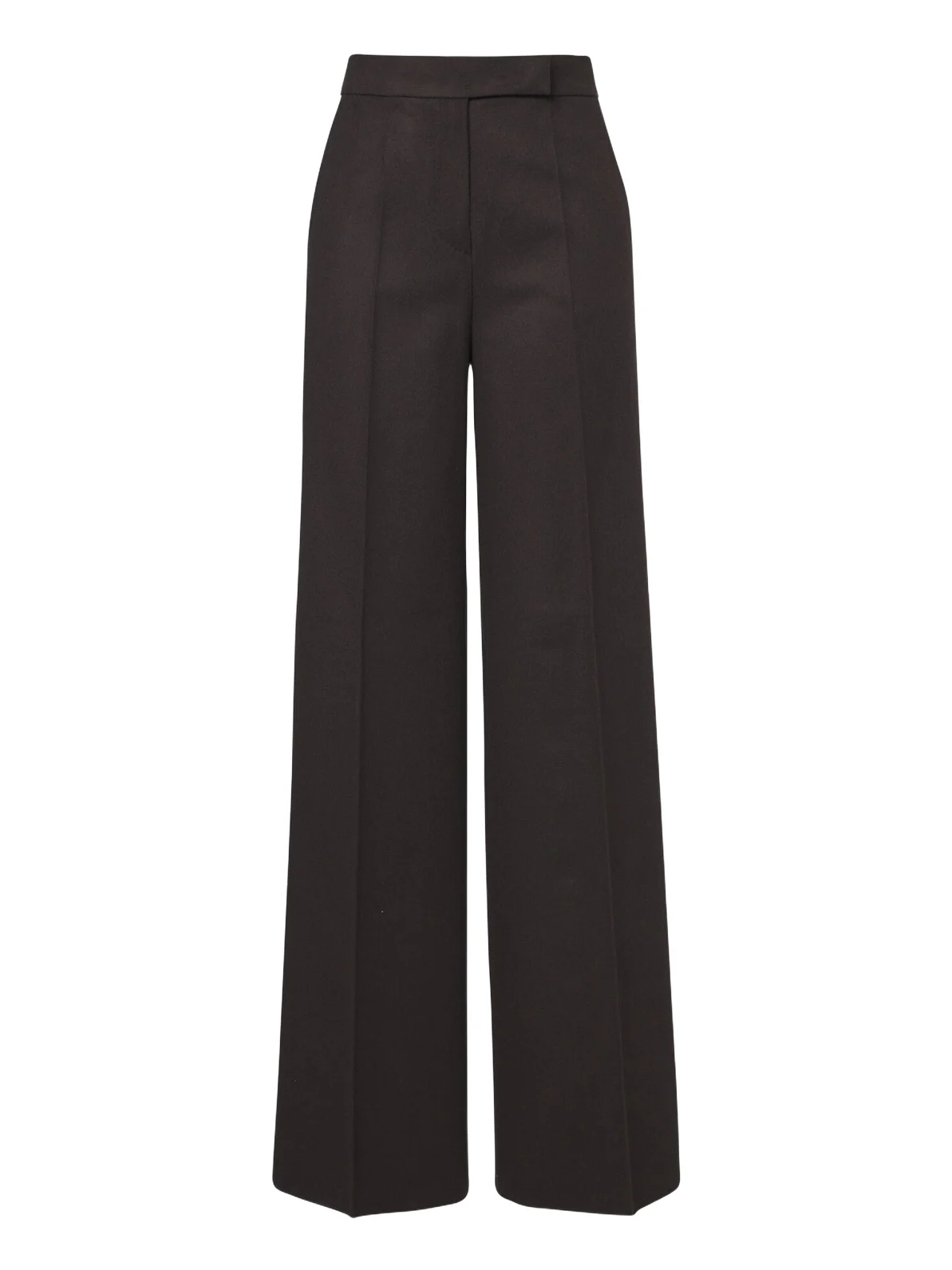 Pleated camel hair wide-leg pants