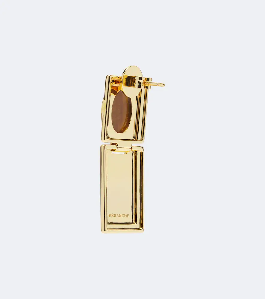 Déhanche Déhanche Signet Stone Tiger's Eye 18kt gold-plated earrings | Thumbnail 2