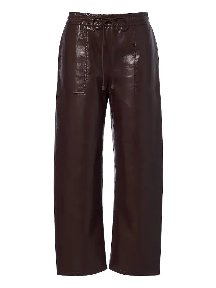 Coated wide-leg pants