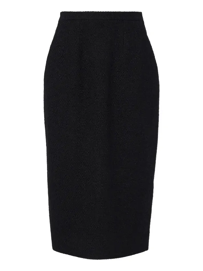 Cotton and linen-blend tweed pencil skirt Cotton and linen-blend tweed pencil skirt